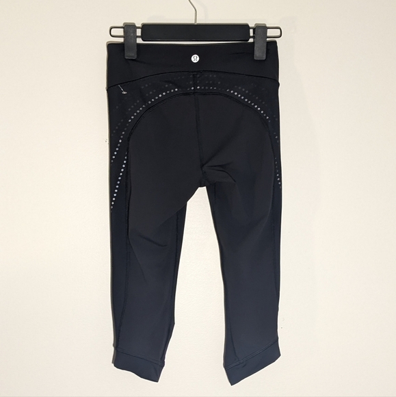 Lululemon Stop At Nothing High Mid Rise Crop Black Legging Pocket Size 4 - Picture 7 of 8
